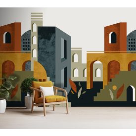 Feature Walls - Városi mozaik tapéta  2,65x2,8m  