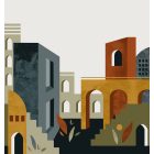 Feature Walls - Városi mozaik tapéta  2,65x2,8m  