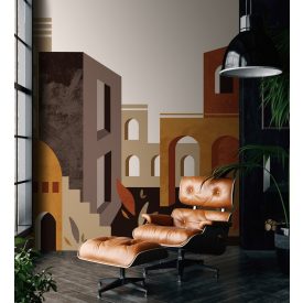 Feature Walls - Városi mozaik barna tapéta  2,65x2,8m  