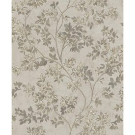 Tradizione - Bézs ezüstös levél mintás tapéta Z21704