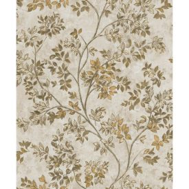 Tradizione - Bézs aranyozott levél mintás tapéta Z21706