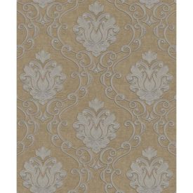   Tradizione -Ezüst színű virág díszes barna tapéta Z21724