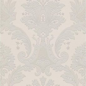   Tradizione - Ezüst színű virág díszes fehér tapéta Z21731