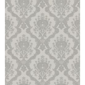 Tradizione - Fehér-ezüst színű virágos tapéta Z21741